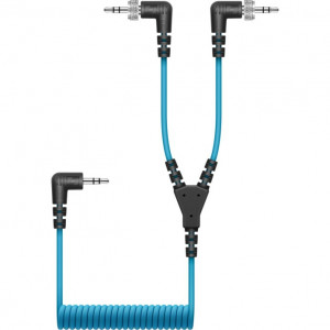 Sennheiser CL 35-Y: Dual Locking 3.5mm TRS Mannelijke naar 3.5mm TRS Mannelijke Opgerolde Y-Kabel