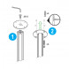 Mika YT3248 System Pole Ceiling Mounting Kit